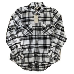 NWT!  Lucky Plaid Shirt in Black & White